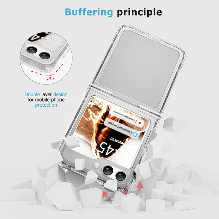 UTIA Ultimate Shockproof Case Cover for Samsung Galaxy Z Flip4-Transparent