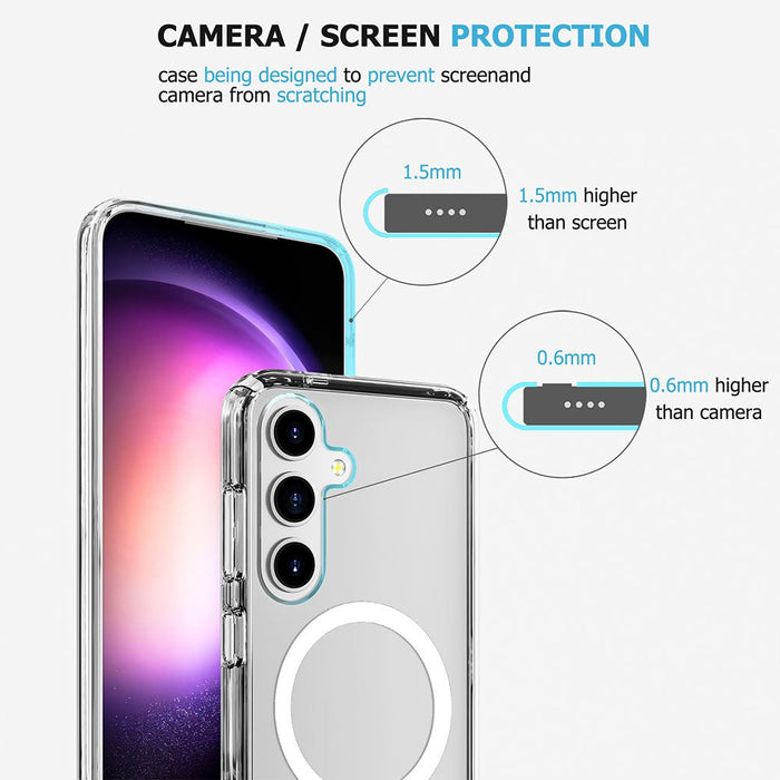 UTIA Shockproof Transparent Magsafe Cover Case for Samsung Galaxy S24-Transparent