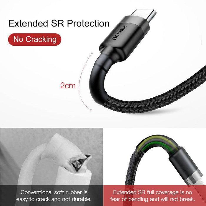 Baseus Cafule nylon braided USB-C cable durability tangle-free construction iPhone 15 charging solution Australia