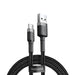 Baseus Cafule USB-C cable black grey variant CATKLF-BG1 iPhone 15 fast charging 3A nylon braided Australia