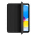 Black soft TPU leather iPad case with built-in Apple Pencil holder magnetic closure and 65 degree viewing angle stand professional color