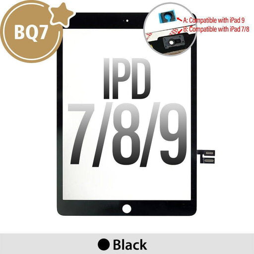 BQ7 Touch Screen Digitizer with IC Connector iPad 10.2 Black - Premium Touch Panel Replacement