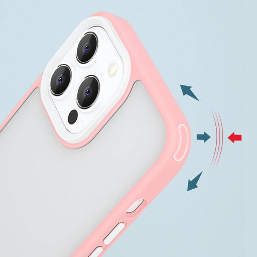 Candy color iPhone 13 Pro Max case anti-knock bumper technology close-up
