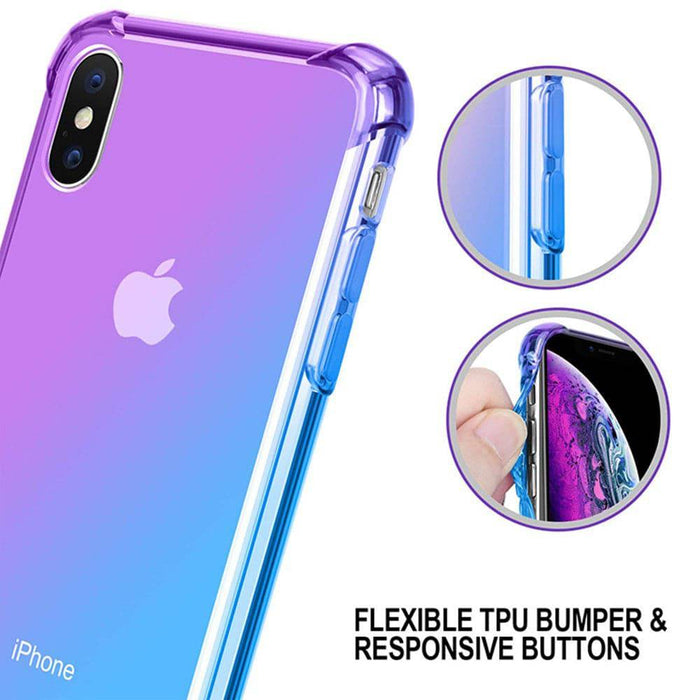 Clear gradient iPhone 12 and 12 Pro case - lanyard and button cut-outs