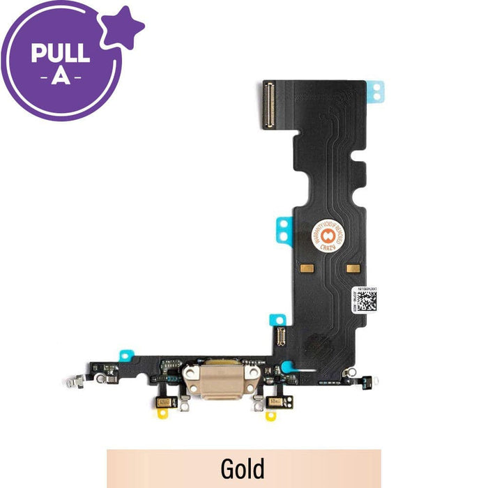 Charging Port Flex Cable for iPhone 8 Plus (PULL-A) - Gold | High-Quality Replacement.