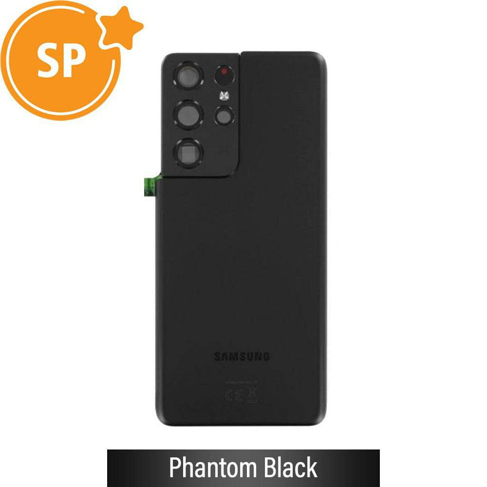 Rear Cover Glass For Samsung Galaxy S21 Ultra G998 GH82-24499A (Service Pack)-Phantom Black - JPC MOBILE ACCESSORIES