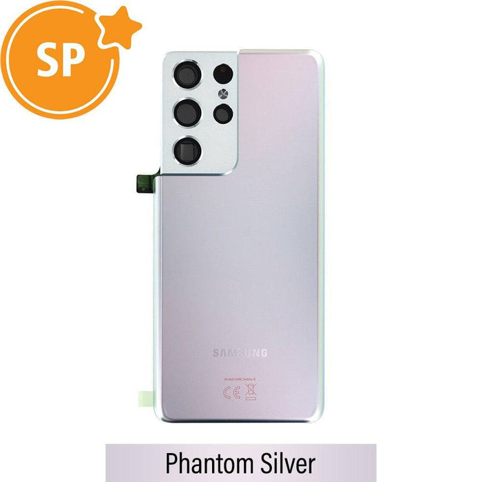 Rear Cover Glass For Samsung Galaxy S21 Ultra G998 GH82-24499B (Service Pack)-Phantom Silver - JPC MOBILE ACCESSORIES