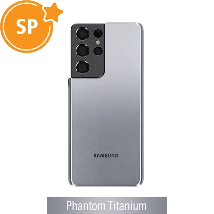 Rear Cover Glass For Samsung Galaxy S21 Ultra G998 GH82-24499C (Service Pack)-Phantom Titanium - JPC MOBILE ACCESSORIES