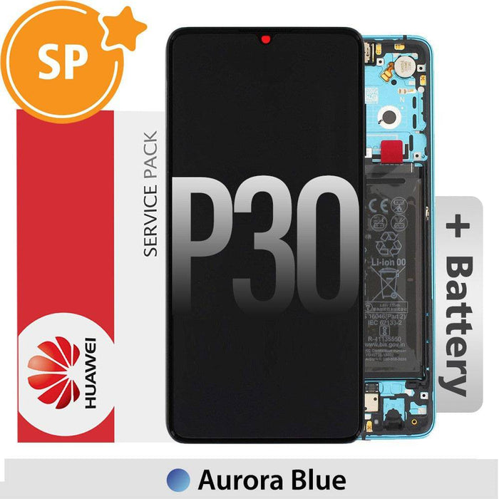 Huawei P30 LCD Screen Digitizer 02354HRH (New Version) (Service Pack)-Aurora Blue - JPC MOBILE ACCESSORIES