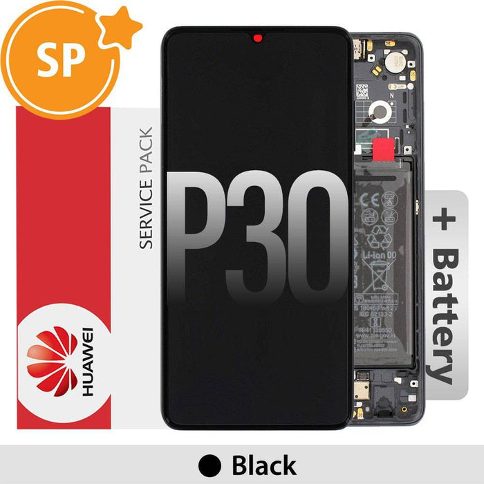 Huawei P30 New Edition LCD Screen Digitizer 02354HLT (New Version) (Service Pack)-Black - JPC MOBILE ACCESSORIES
