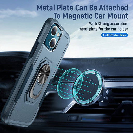 Dual Layer Shockproof Case Cover With Metal Ring Holder for iPhone 13 - JPC MOBILE ACCESSORIES