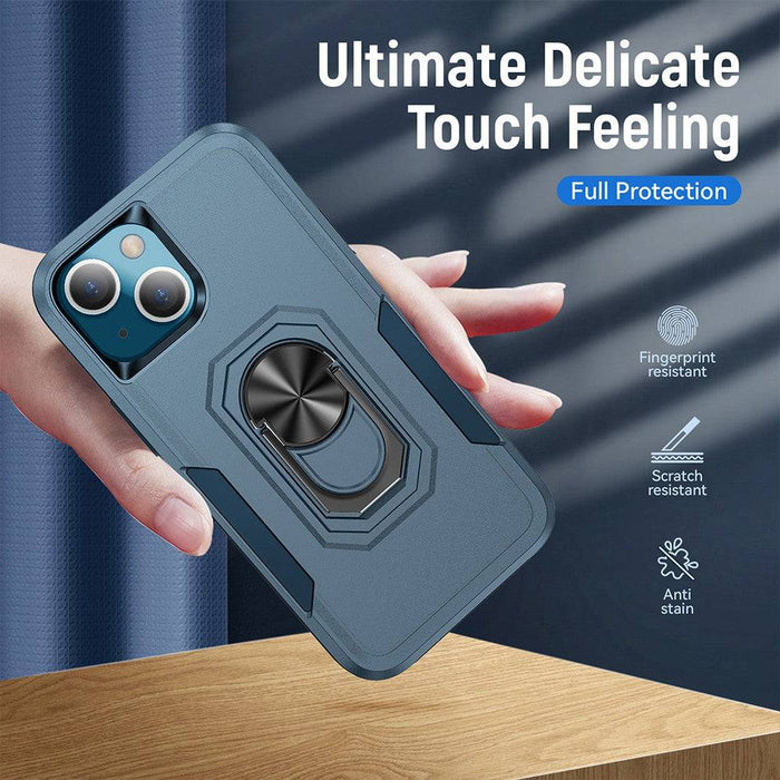 Dual Layer Shockproof Case Cover With Metal Ring Holder for iPhone 13 - JPC MOBILE ACCESSORIES