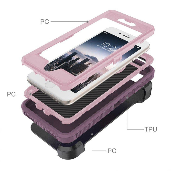 8️⃣ Side & Back View of Rugged Armor Case for iPhone 6s Plus / 7 Plus
