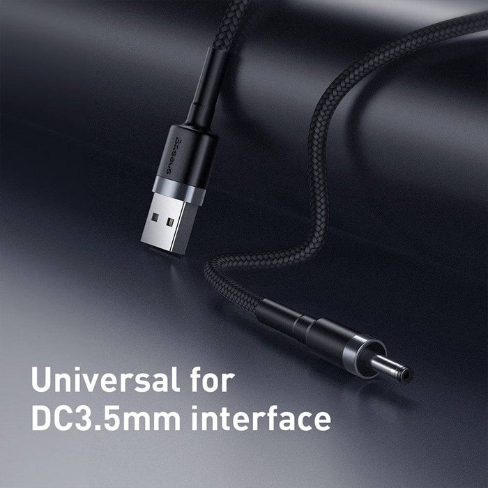 Baseus Cafule Cable USB to DC 3.5mm 2A 1m-Gray+Black - JPC MOBILE ACCESSORIES