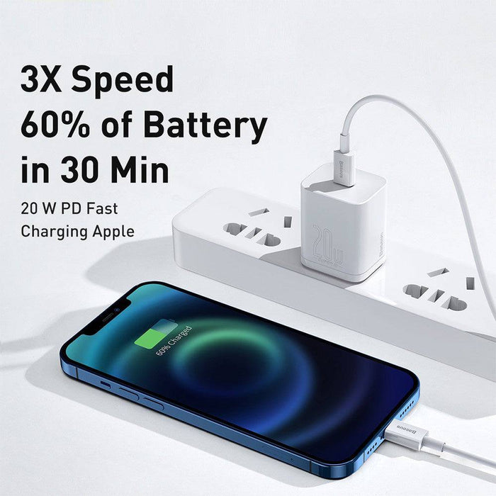 4️⃣ Baseus 20W PD Fast Charging Cable with Durable Fabric Braid – Lightning to USB-C