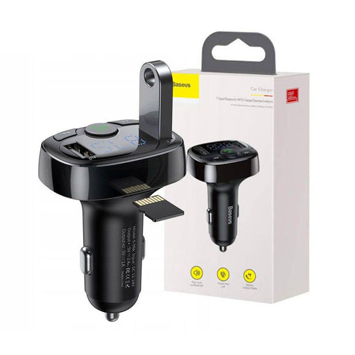 Baseus T Typed S-09A Bluetooth MP3 Car Charger (Standard edition)-Black - JPC MOBILE ACCESSORIES