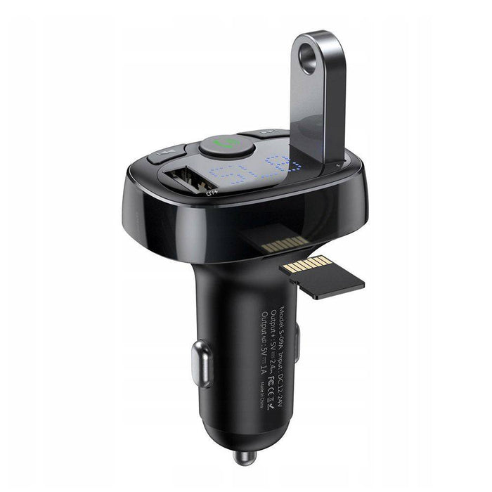 Baseus T Typed S-09A Bluetooth MP3 Car Charger (Standard edition)-Black - JPC MOBILE ACCESSORIES