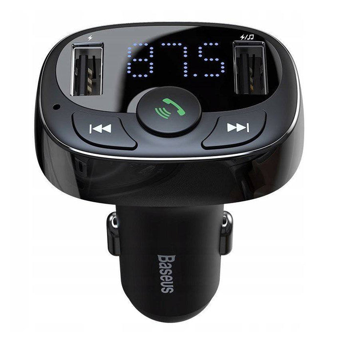 Baseus T Typed S-09A Bluetooth MP3 Car Charger (Standard edition)-Black - JPC MOBILE ACCESSORIES
