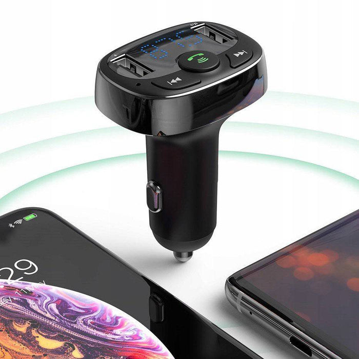 Baseus T Typed S-09A Bluetooth MP3 Car Charger (Standard edition)-Black - JPC MOBILE ACCESSORIES