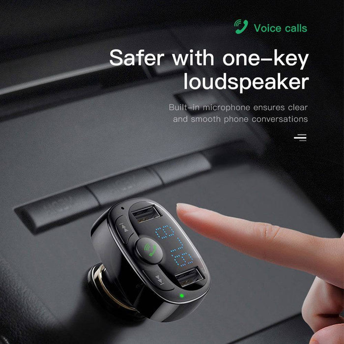 Baseus T Typed S-09A Bluetooth MP3 Car Charger (Standard edition)-Black - JPC MOBILE ACCESSORIES