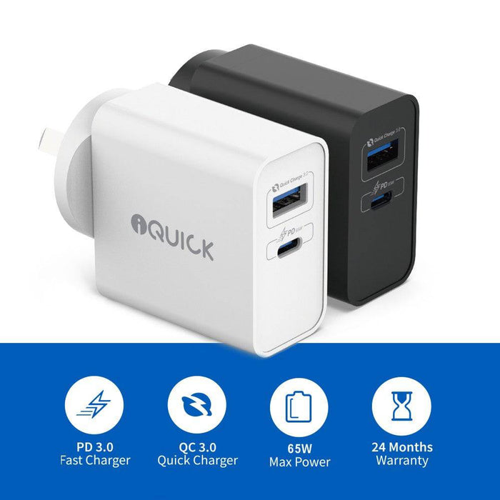 iQuick 65W PD3.0+QC3.0 Fast Charging Adapter - JPC MOBILE ACCESSORIES