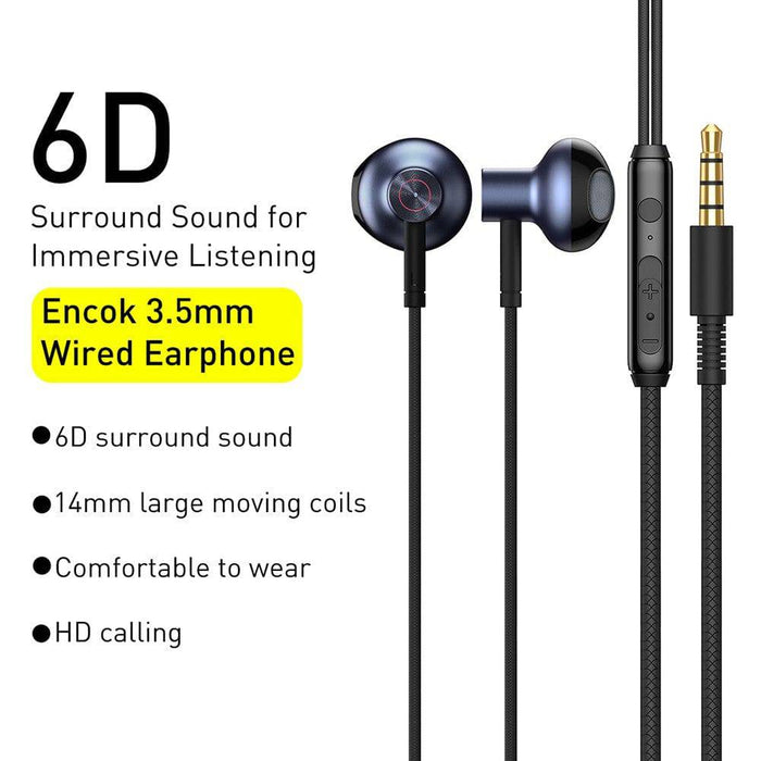Baseus Encok 3.5mm Wired Earphone H19 - JPC MOBILE ACCESSORIES