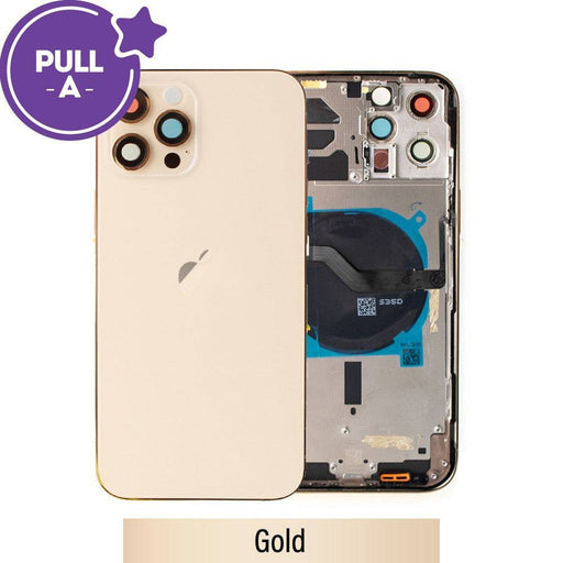 Rear Housing with Small Parts for iPhone 12 Pro Max (PULL-A)-Gold - JPC MOBILE ACCESSORIES