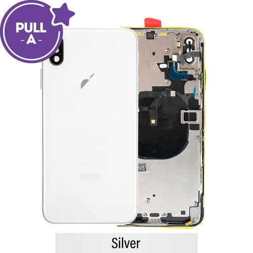 Rear Housing with Small Parts for iPhone XS Max (PULL-A)-Silver - JPC MOBILE ACCESSORIES