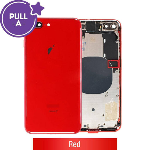 Rear Housing with Small Parts for iPhone 8 Plus (PULL-A) - Red Front View.