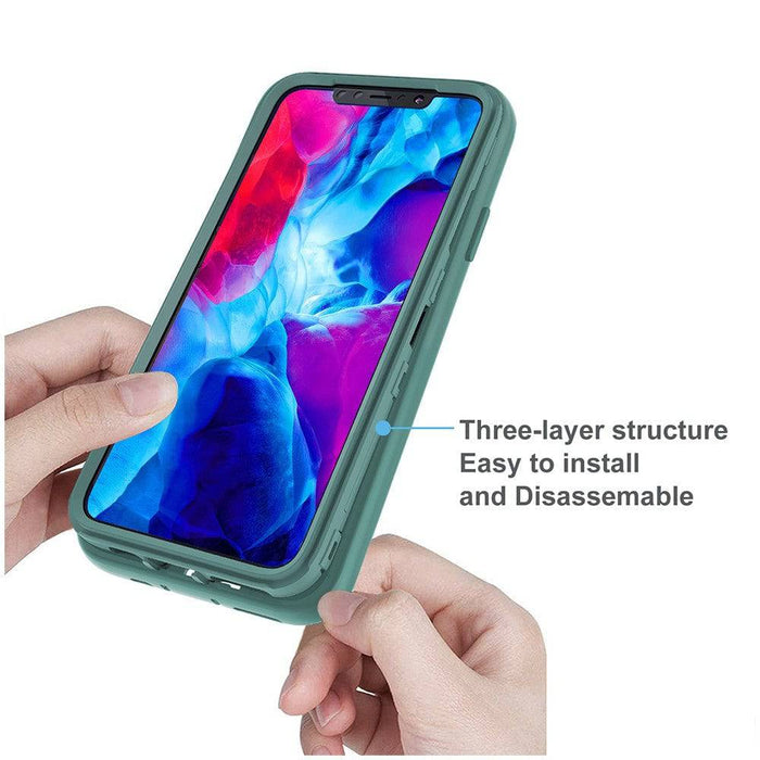 3 in 1 Shockproof Silicone Armor Case Cover for iPhone 12 Pro Max (6.7'') - JPC MOBILE ACCESSORIES