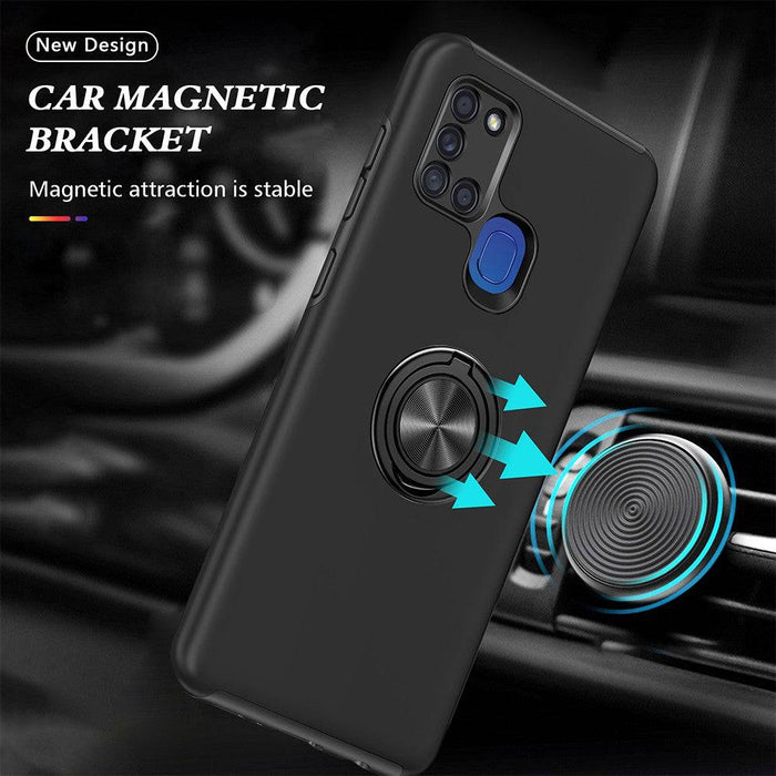 Magnetic Ring Holder Shockproof Cover Case for Samsung Galaxy A21S - JPC MOBILE ACCESSORIES