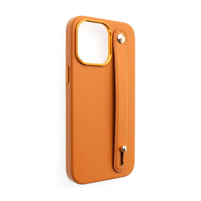 REDEFINE Metal Camera Lens PU Leather Case with Hand Belt for iPhone 14