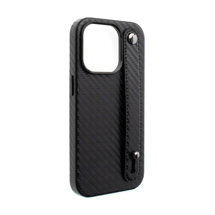 REDEFINE Metal Camera Lens PU Leather Case with Hand Belt for iPhone 14 Plus
