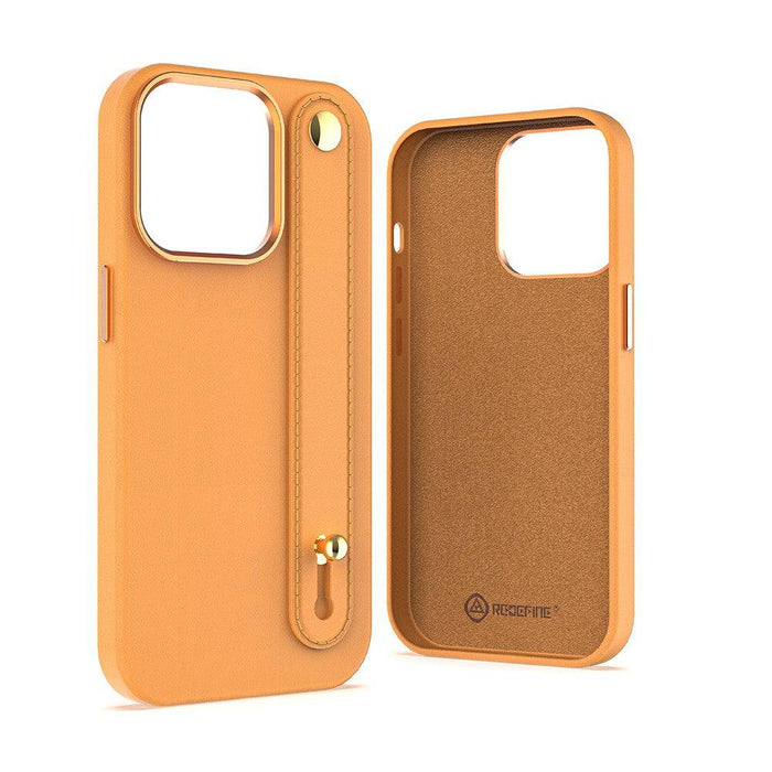 REDEFINE Metal Camera Lens PU Leather Case with Hand Belt for iPhone 14 Pro - JPC MOBILE ACCESSORIES