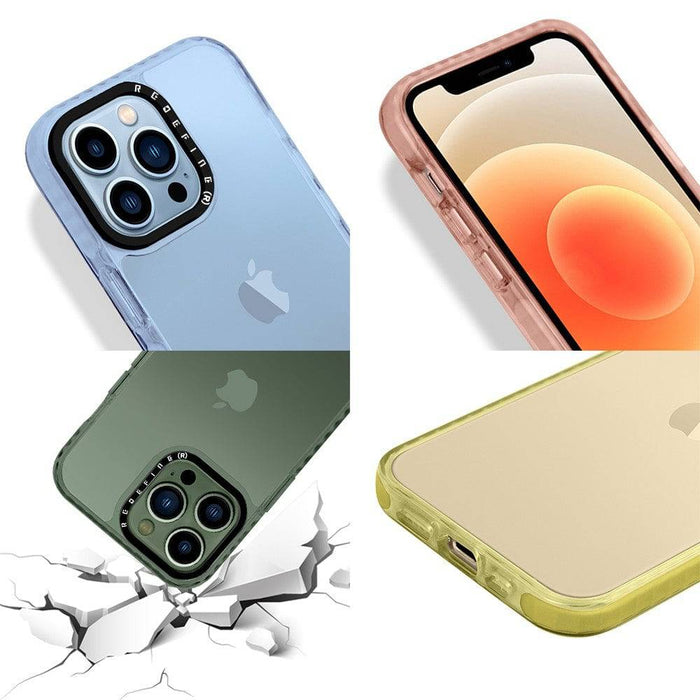 Transparent Candy Color Frame Shockproof Cover Case for iPhone 14