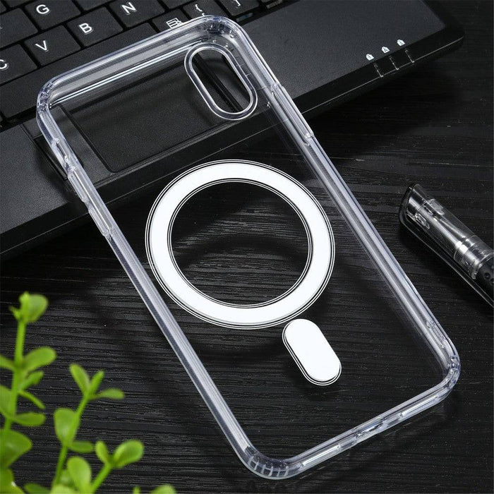 Clear Hybrid Case Cover with Magnetic Ring for iPhone XS Max
