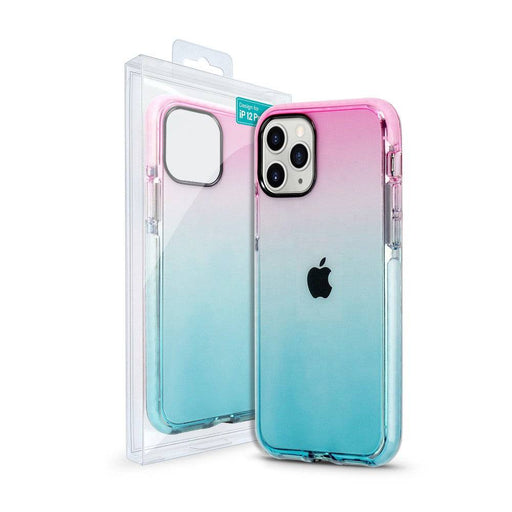 Gradient Hybrid Pink Blue Soft TPU Shockproof Case Cover for iPhone 12 Pro Max (6.7'') - JPC MOBILE ACCESSORIES
