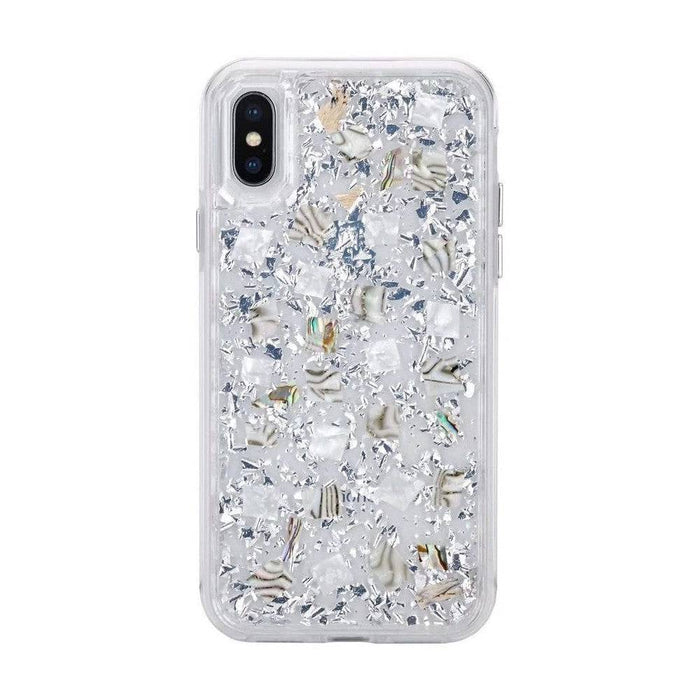 Dried Flower Bling Gold Foil Clear Case Cover for iPhone XS Max