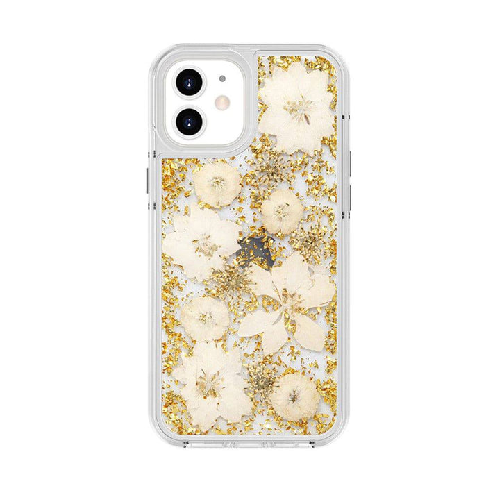 Dried Flower Bling Gold Foil Clear Case Cover for iPhone 12 Pro Max (6.7'') - JPC MOBILE ACCESSORIES