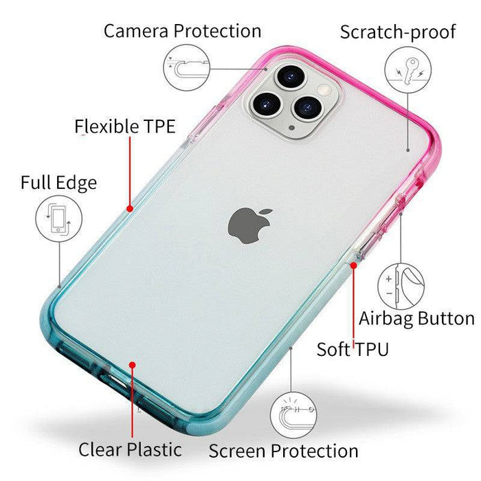 Gradient Hybrid PC Transparent Airtech Shockproof Case Cover for iPhone 12 / 12 Pro (6.1'') - JPC MOBILE ACCESSORIES