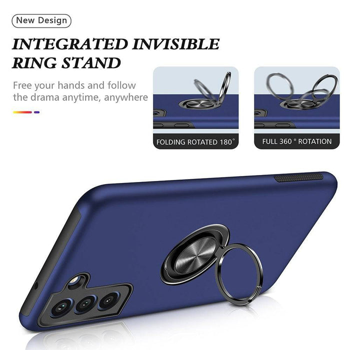 Magnetic Ring Holder Shockproof Cover Case for Samsung Galaxy S21 FE 5G - JPC MOBILE ACCESSORIES