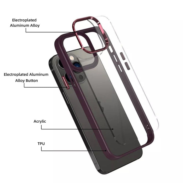 Metal Camera Lens Transparent Protection Shockproof Case for iPhone 14 - JPC MOBILE ACCESSORIES