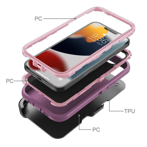 Shockproof Robot Armor Hard Plastic Case with Belt Clip for iPhone 13 Pro - JPC MOBILE ACCESSORIES