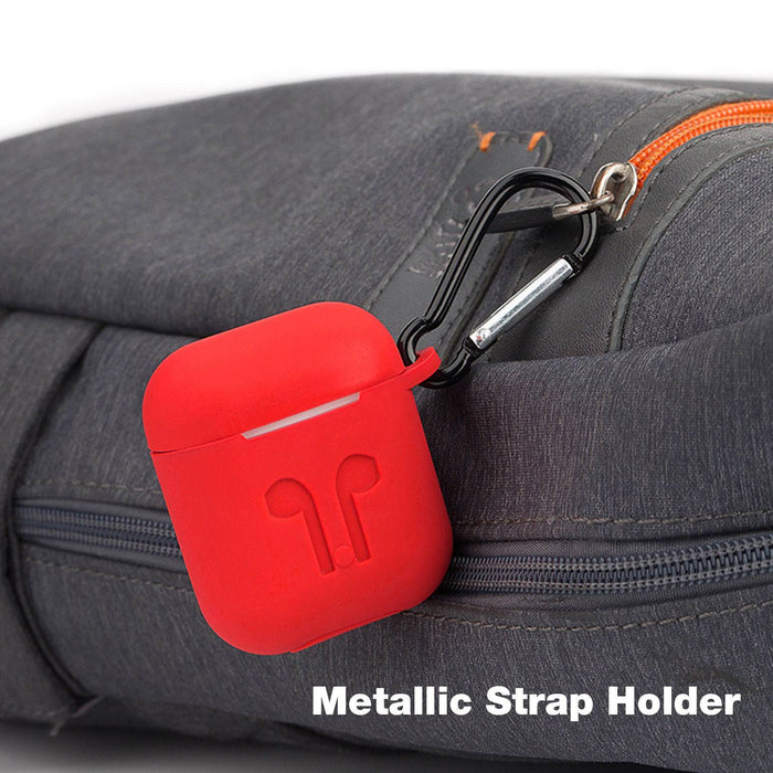 Soft Silicone Cover Case with Holder Strap for Apple AirPods - JPC MOBILE ACCESSORIES