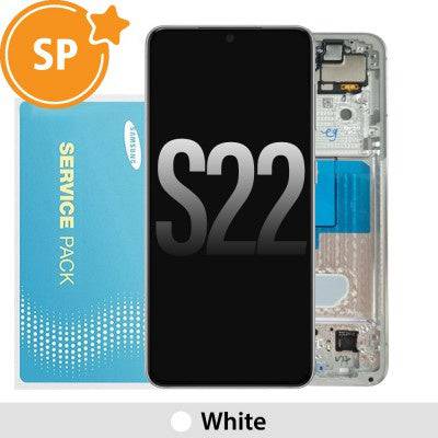Samsung Galaxy S22 5G S901B OLED Screen Replacement Digitizer GH82-27520B/27521B (Service Pack)-White - JPC MOBILE ACCESSORIES