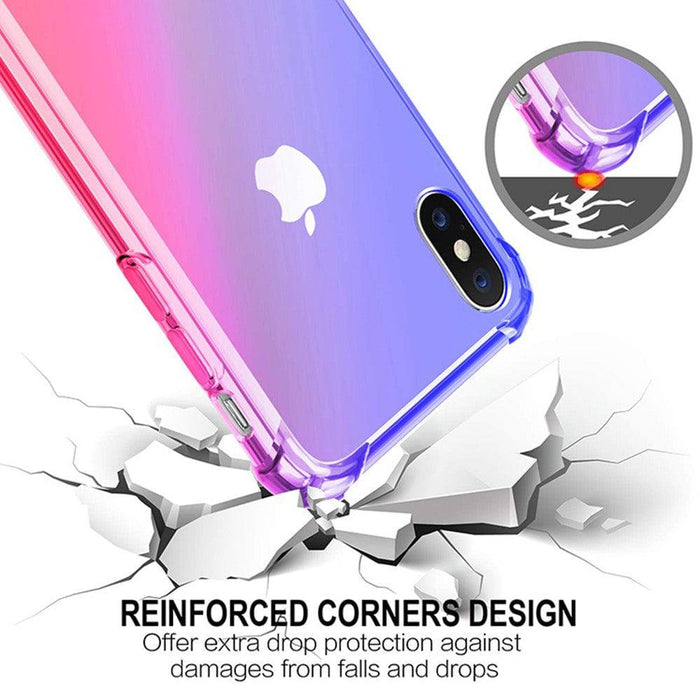 Clear Rainbow Airbag Bumper Shockproof Case Cover for iPhone 12 Pro Max (6.7'')