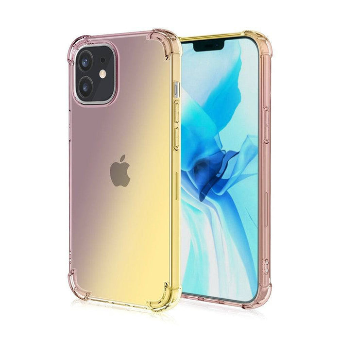 Clear Rainbow Airbag Bumper Shockproof Case Cover for iPhone 12 Pro Max (6.7'')