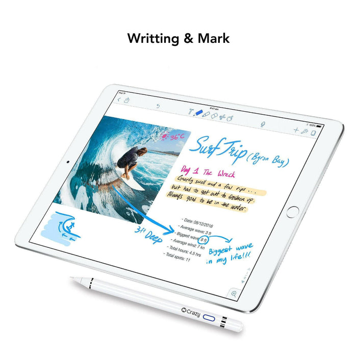 Durable aluminum stylus for iPad and Android devices.