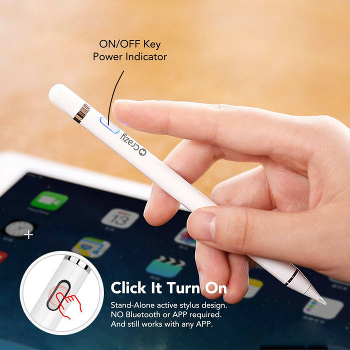 Fine-tip stylus for iPad Pro, iPad Air, and iPad Mini models.