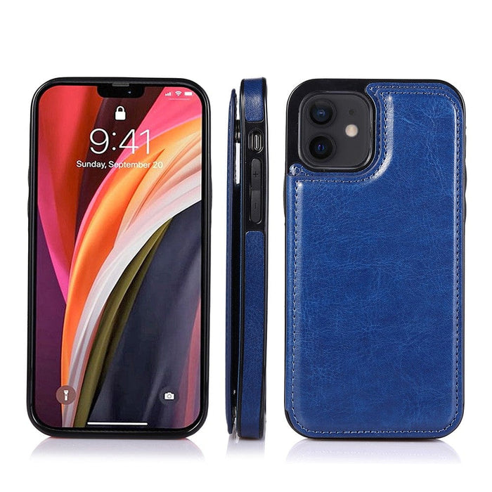 Back Flip Leather Wallet Cover Case for iPhone 12 / 12 Pro (6.1'') - JPC MOBILE ACCESSORIES